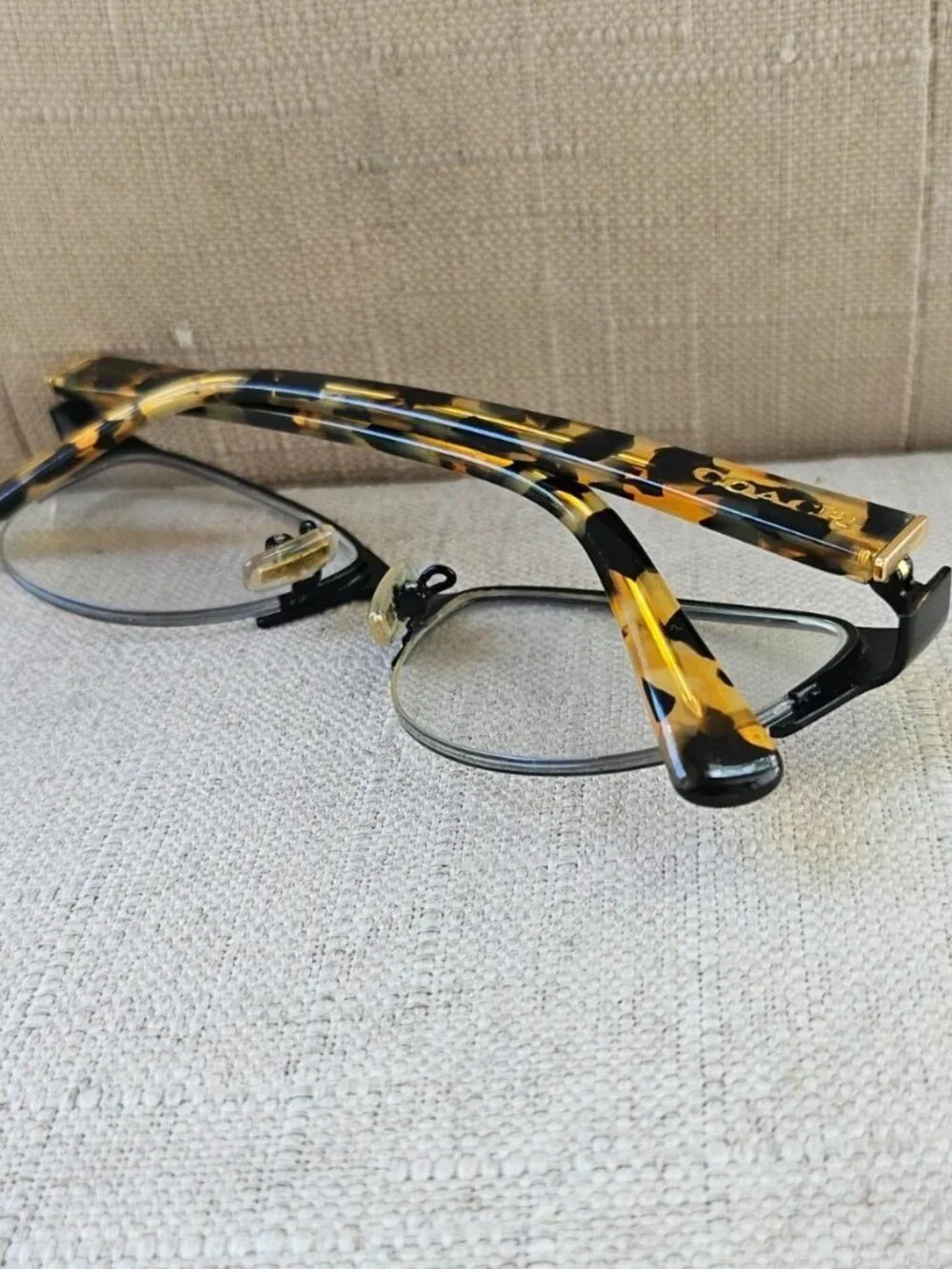 Coach Women Eyeglasses Frame HC5078 Satin Black/Honey Mosaic Eyewear Glasses